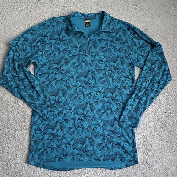 REI Other - Vintage REI Mens L Quarter Zip Long Sleeve Pullover Shirt Blue Print Outdoor